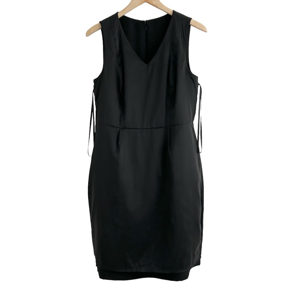 Talbots Black Sleeveless Ruffle Sheath Dress (10) - Picture 7 of 16